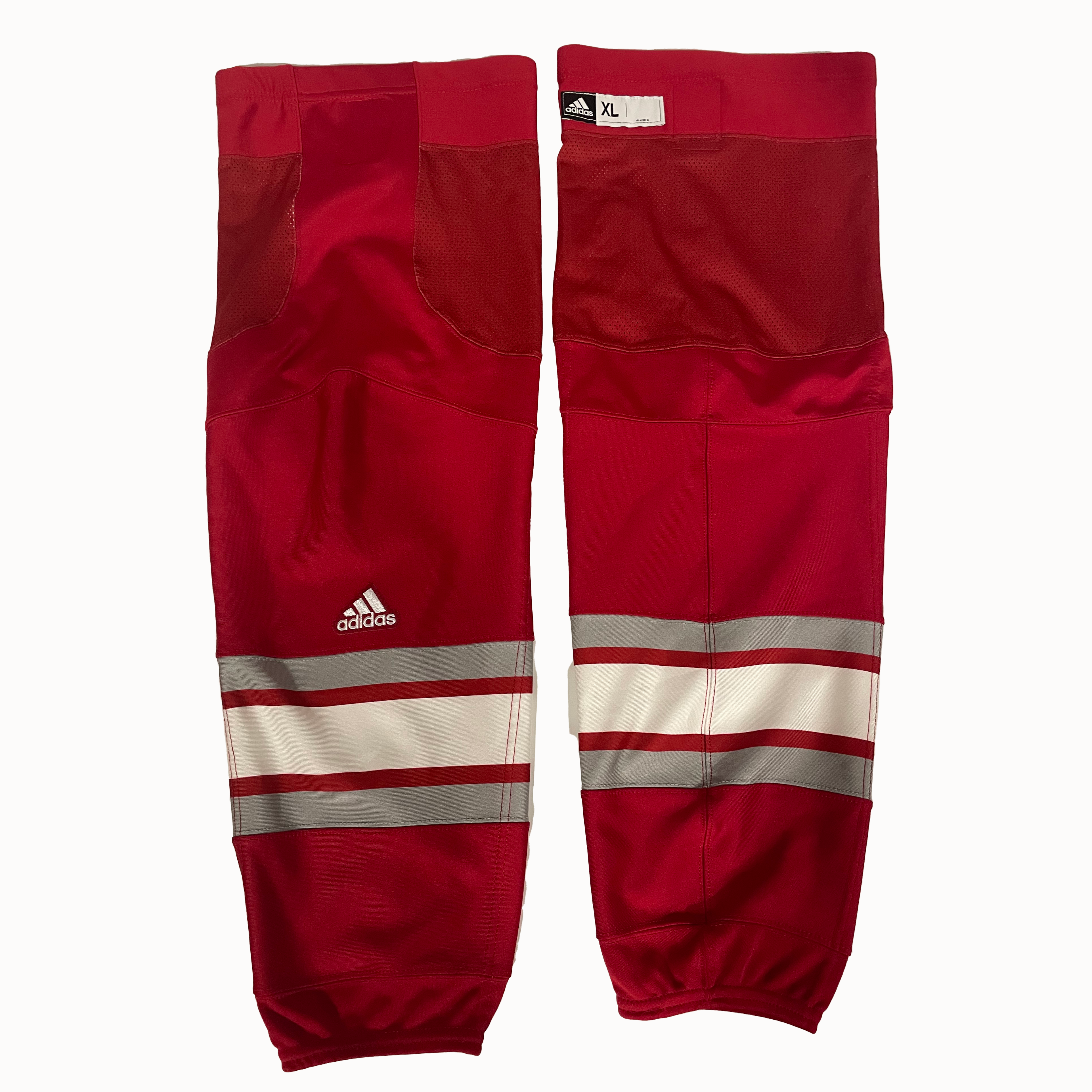 NCAA - Chaussettes de hockey Adidas (rouge/blanc/gris)